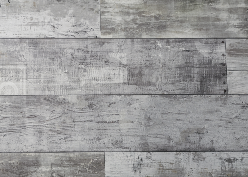 Alfombra vinilo comedor tablones de madera gris - TenVinilo