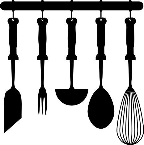 Alfombra vinílica cocina utensilios colgantes - TenVinilo