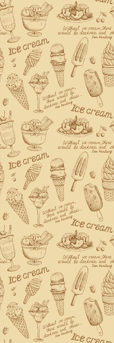Alfombra vinílica cocina helados vintage - TenVinilo