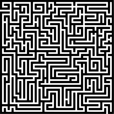 Alfombra vinilo comedor laberinto en blanco y negro - TenVinilo