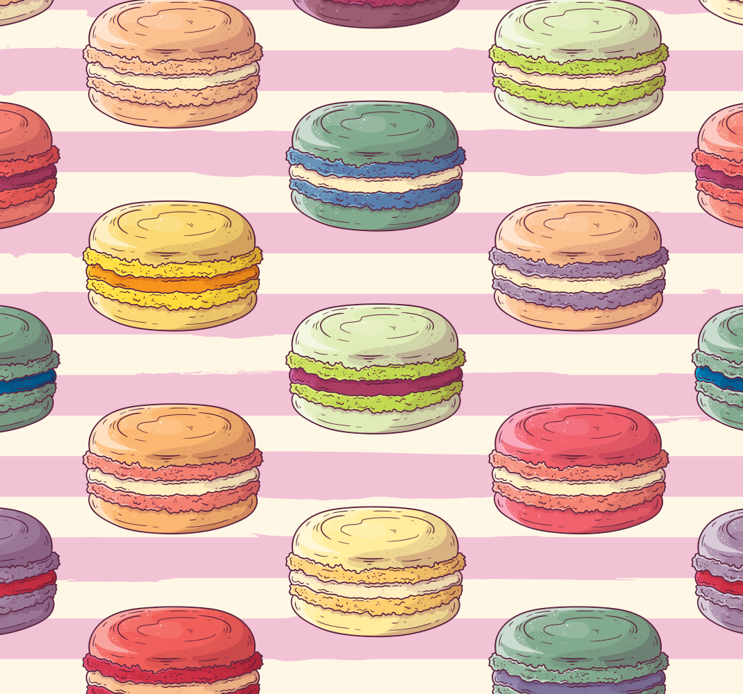 Alfombra vinílica cocina macarons retro - TenVinilo