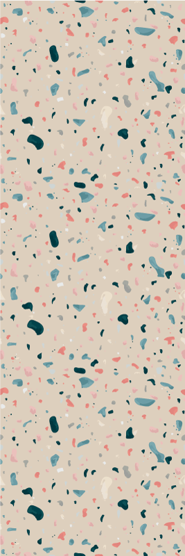 Alfombra vinílica cocina patrón terrazzo pintado a mano - TenVinilo
