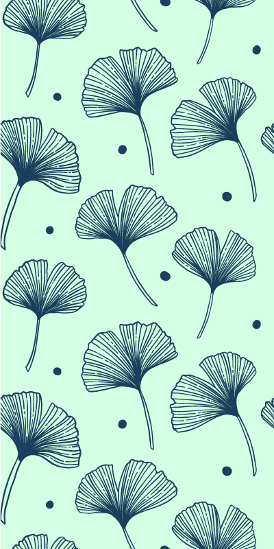 Alfombra vinílica cocina wallpaper floral azul - TenVinilo