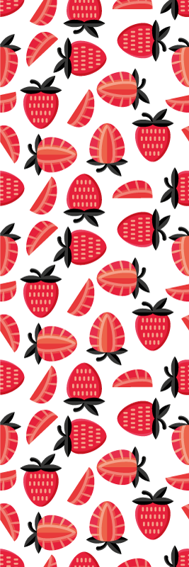 Alfombra vinílica cocina con diseño de fresas rojas - TenVinilo