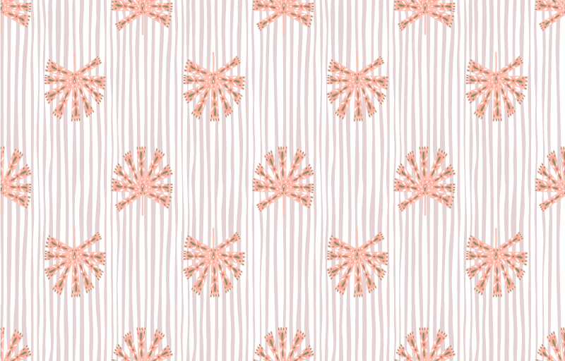 Alfombra vinílica flores diseño geométrico rosa pastel - TenVinilo