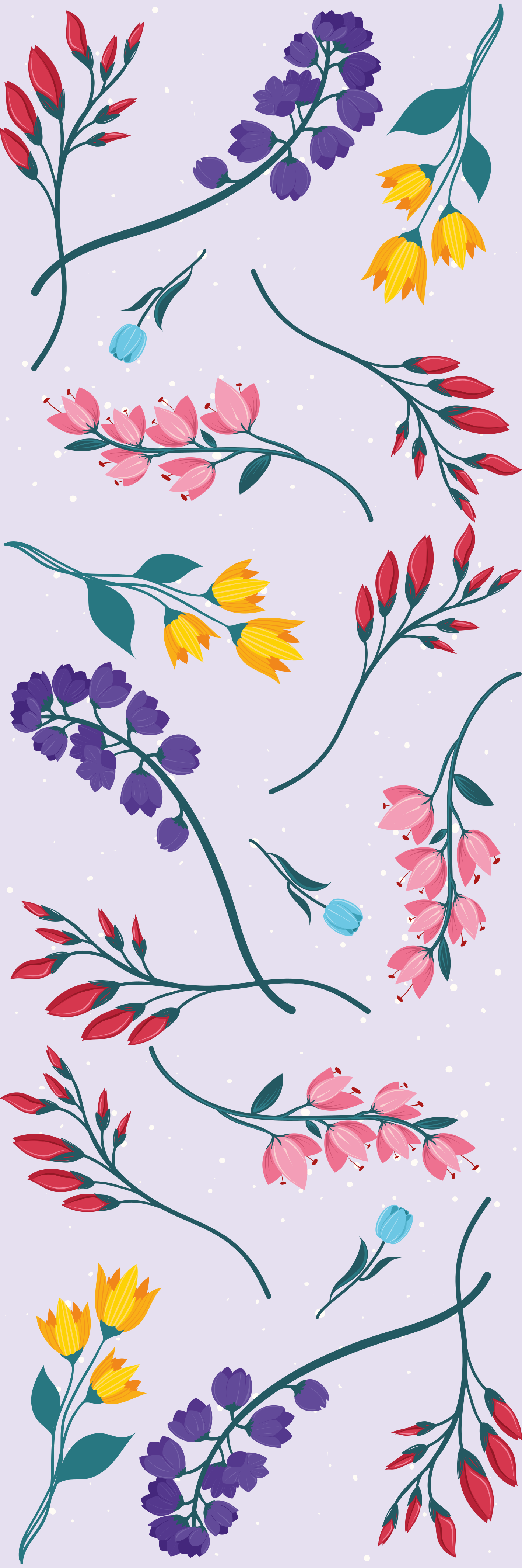 Alfombra vinílica flores jardín botánico minimalista - TenVinilo