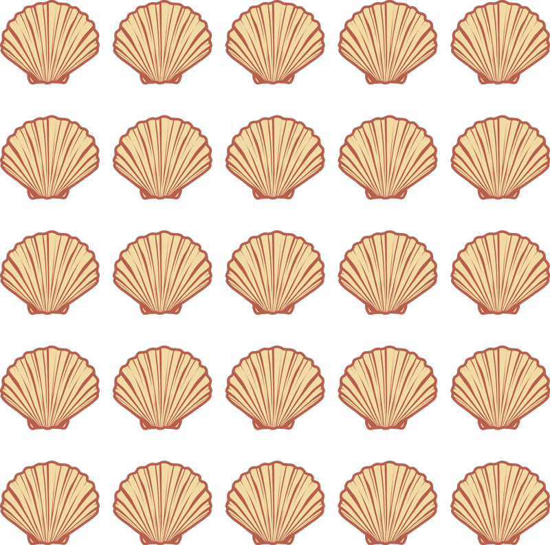 Alfombra vinílica flores diseño con conchas marinas - TenVinilo