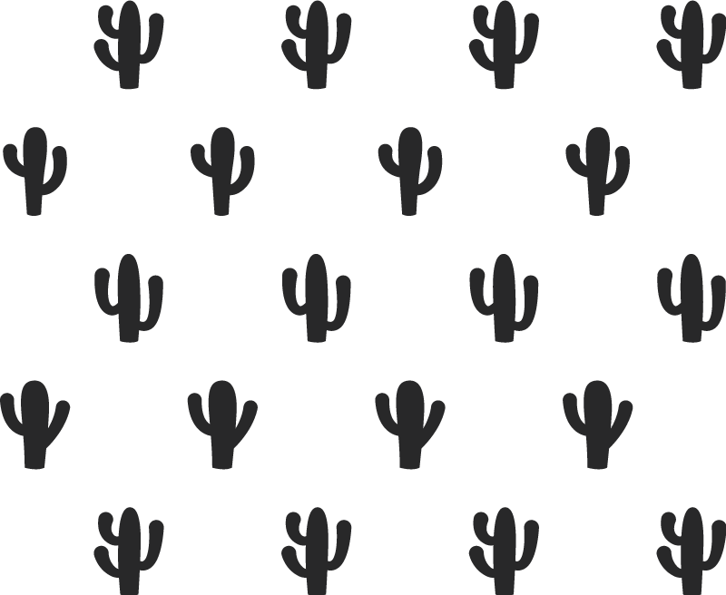 Alfombra vinílica flores diseño de cactus - TenVinilo