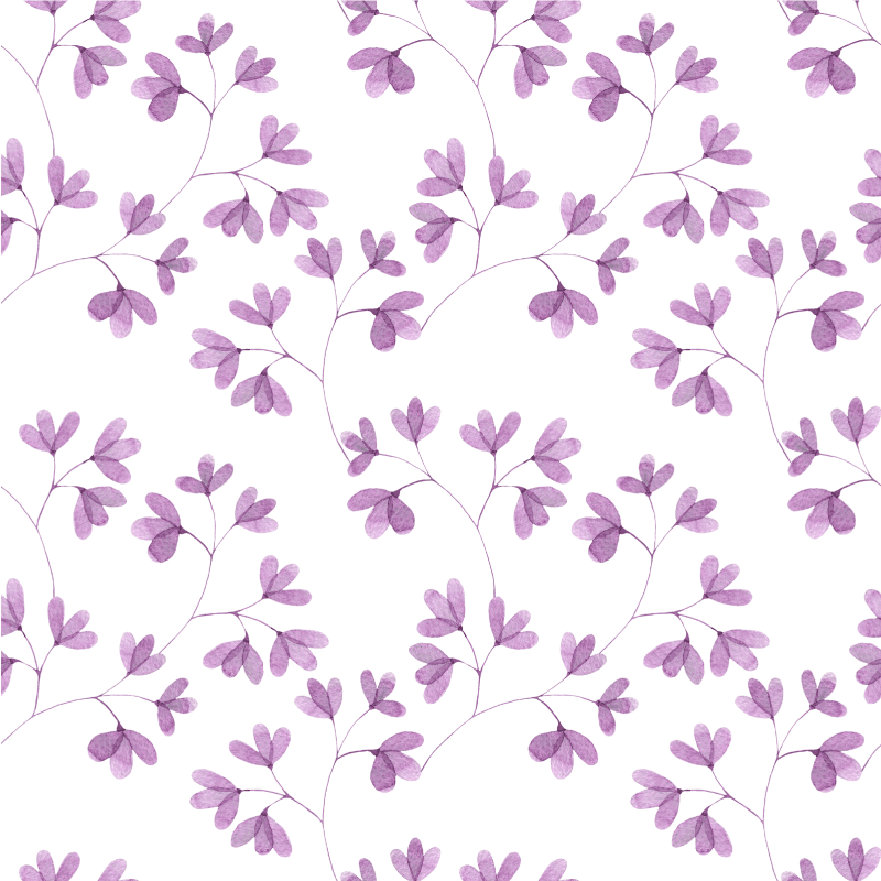 Alfombra vinílica dormitorio patrón floral morado - TenVinilo