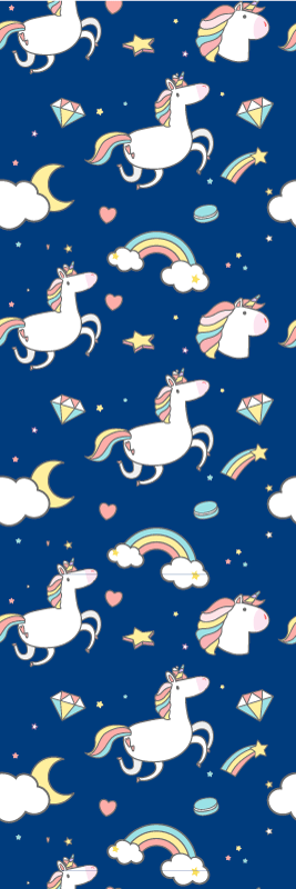 Alfombra vinílica de estrellas unicornio y arcoíris - TenVinilo