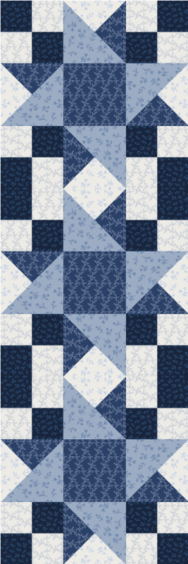 Alfombra vinílica geométrica diseño triángulo estrella azul - TenVinilo