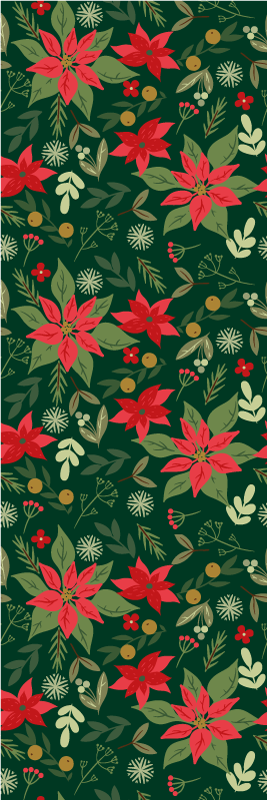 Alfombra vinílica navidad decoraciones con hojas - TenVinilo