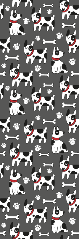 Alfombra vinílica dormitorio perro negro y blanco - TenVinilo