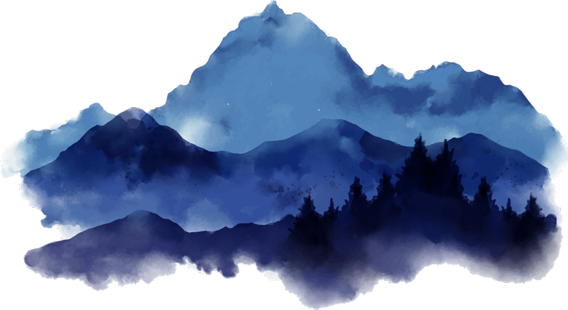 Alfombra vinílica naturaleza montañas en papel recortado - TenVinilo