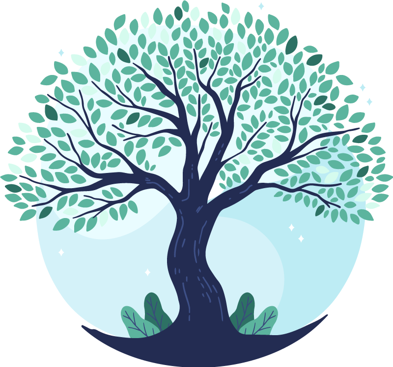 Alfombra vinílica naturaleza Árbol de la vida azul - TenVinilo