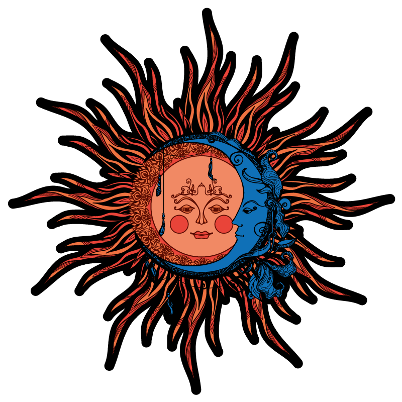 Alfombra vinílica naturaleza sol y luna celestial - TenVinilo