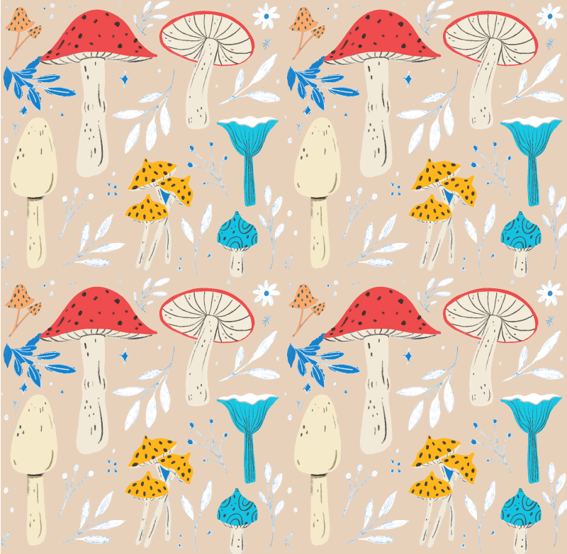 Alfombra vinílica flores setas clásicas fondo beige - TenVinilo