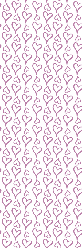 Alfombra vinílica dormitorio íconos de corazones rosa - TenVinilo