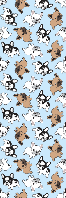 Alfombra vinílica dormitorio con patrón de bulldog francés - TenVinilo