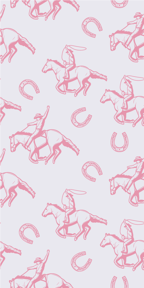 Alfombra vinílica dormitorio diseño caballos rosas - TenVinilo