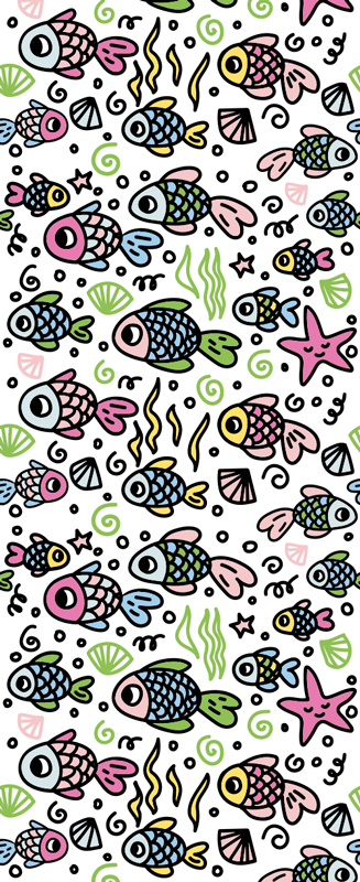 Alfombra vinílica dormitorio peces multicolor - TenVinilo