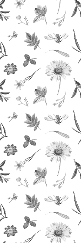 Alfombra vinílica dormitorio flores gris primavera - TenVinilo