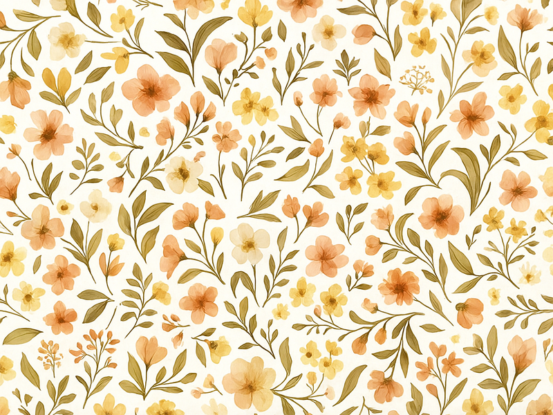 Alfombra vinílica dormitorio flores vintage floral - TenVinilo