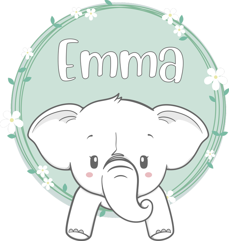 Alfombra vinílica infantil elefante personalizado - TenVinilo