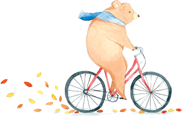 Alfombra vinílica infantil oso en bicicleta - TenVinilo