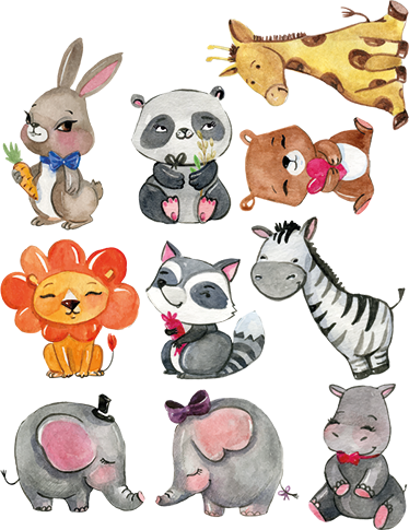 Alfombra vinílica infantil con pegatinas de animales - TenVinilo