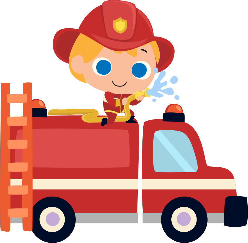 Alfombra vinílica infantil coche rojo bombero - TenVinilo
