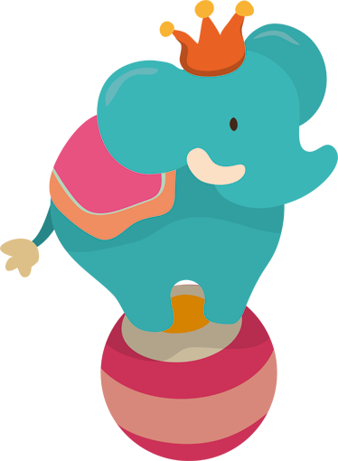 Alfombra vinílica infantil elefante equilibrante - TenVinilo