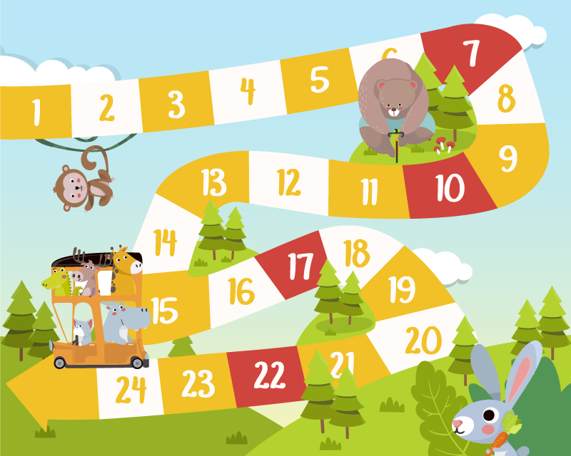 Alfombra vinílica juegos fauna de dibujos animados - TenVinilo