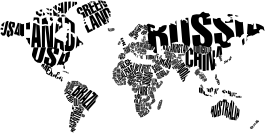 Alfombra vinílica mapamundi nombres de países - TenVinilo