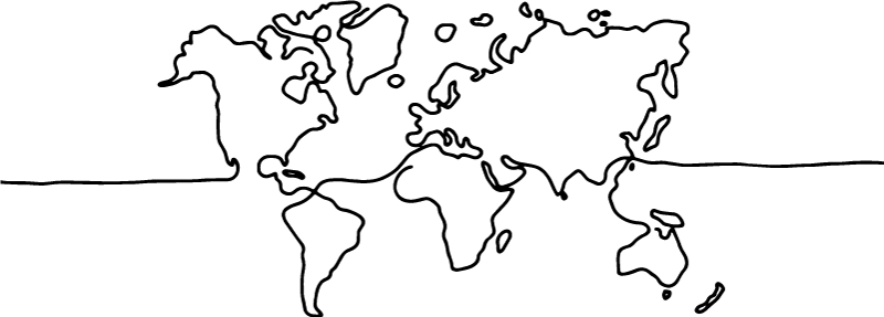 Alfombra vinílica mapamundi arte lineal mundial - TenVinilo