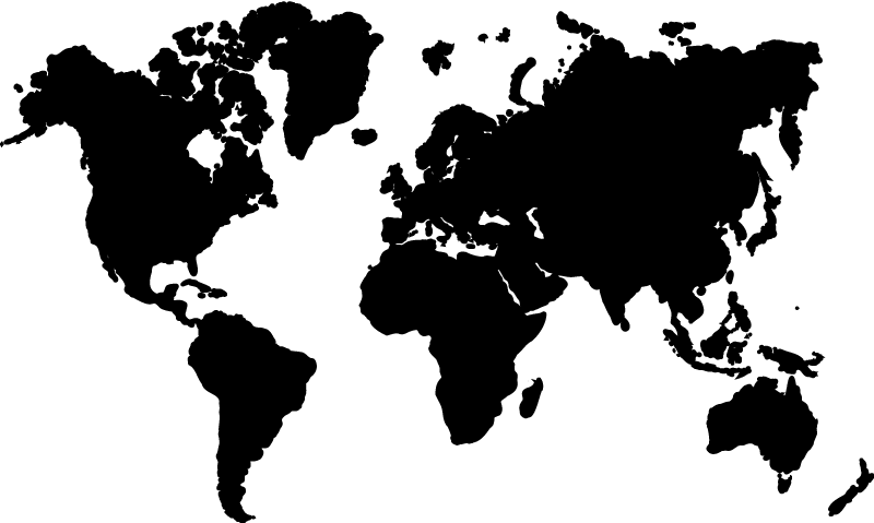 Alfombra vinílica mapamundi mapa mundial en un color - TenVinilo