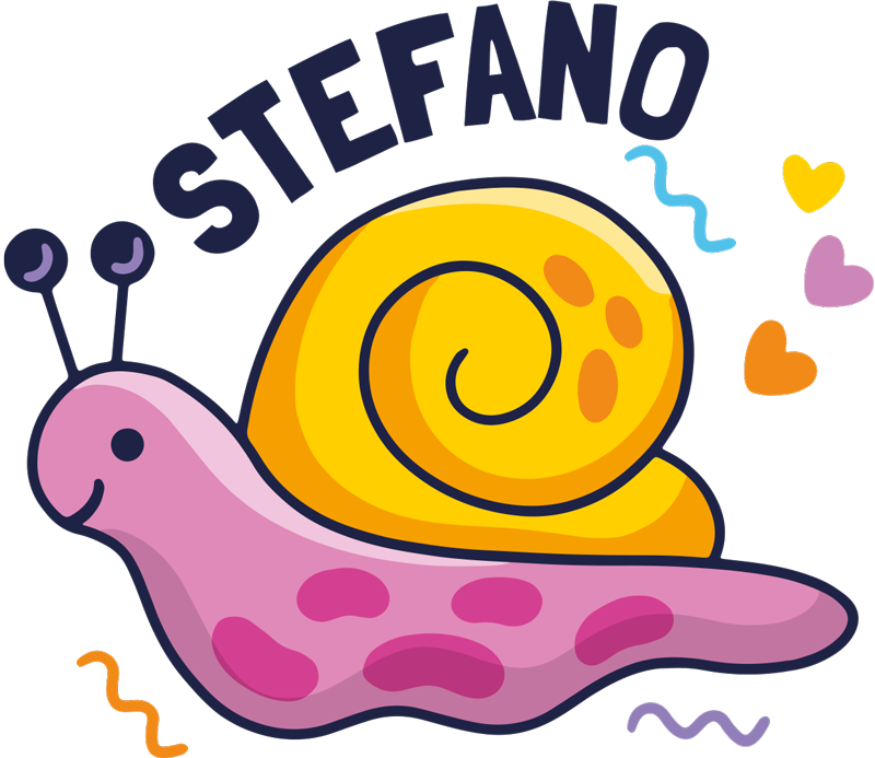 Alfombra vinílica infantil caracol colorido con nombre - TenVinilo