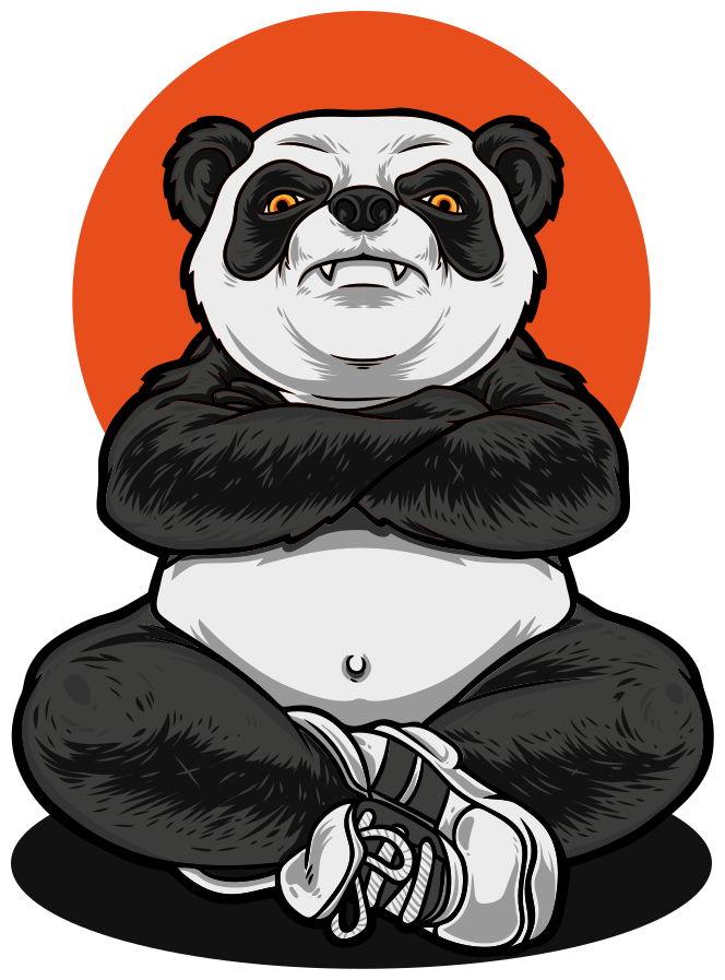 Alfombra vinílica infantil panda rebelde - TenVinilo