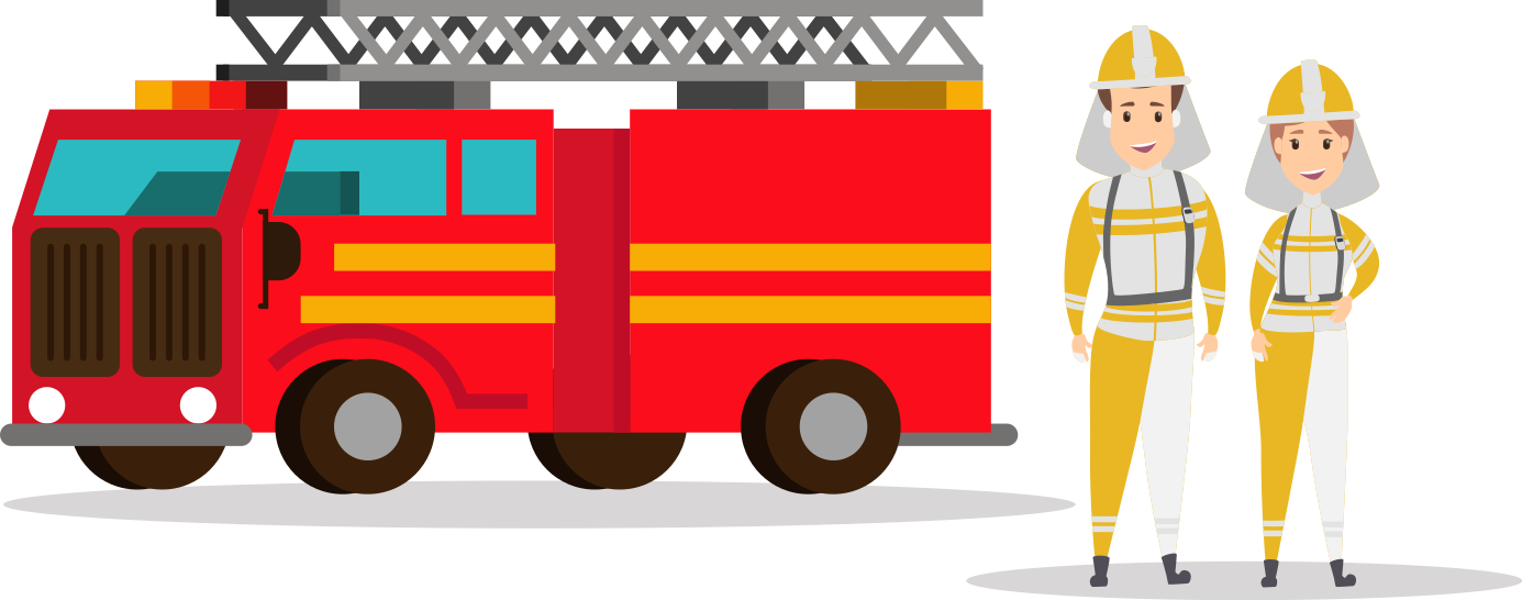 Alfombra vinílica infantil coche de bomberos hombre y mujer - TenVinilo