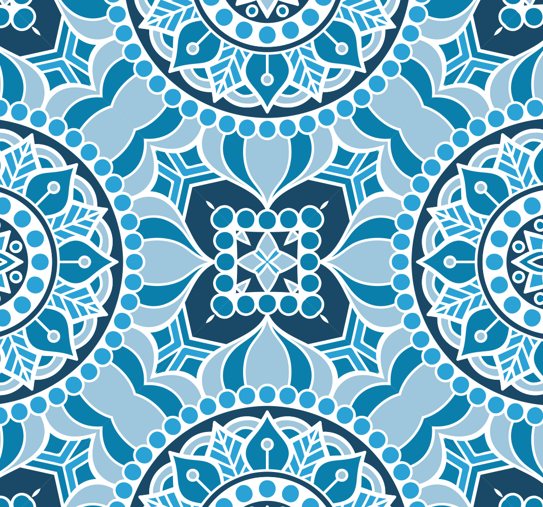 Alfombra vinílica baño estilo mandala - TenVinilo