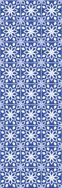 Alfombra vinílica baño patrón de azulejos azules - TenVinilo
