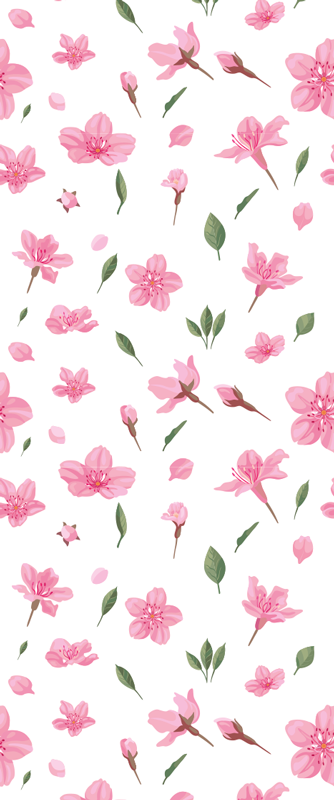 Alfombra vinílica baño flores de cerezo rosa acuareladas - TenVinilo