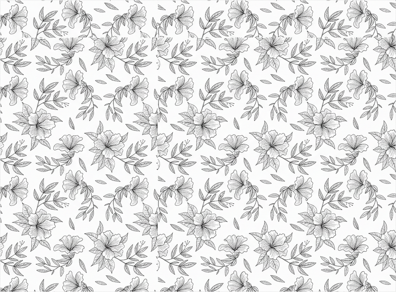 Alfombras vinílicas diseño floral en blanco y negro - TenVinilo