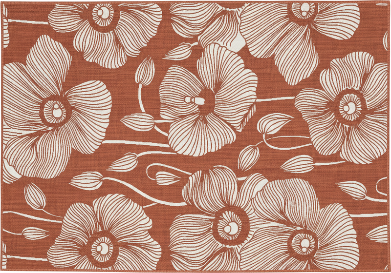 Alfombra exterior diseño floral rojo - TenVinilo
