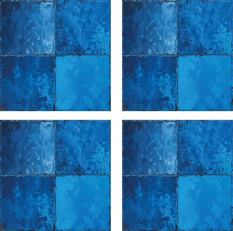 Alfombra vinílica baño motivo cuadrado azul marino - TenVinilo