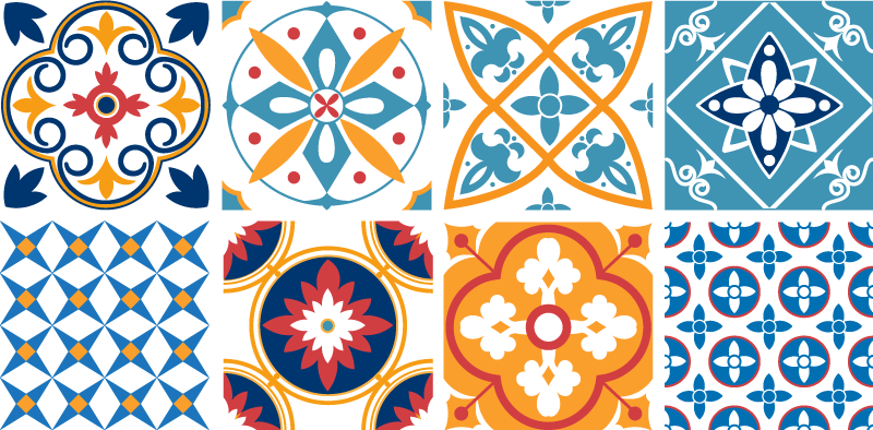 Alfombra vinílica cocina sevrinia azulejos de cemento - TenVinilo