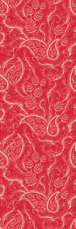 Alfombra vinílica cocina ilustración paisley frigorífico - TenVinilo