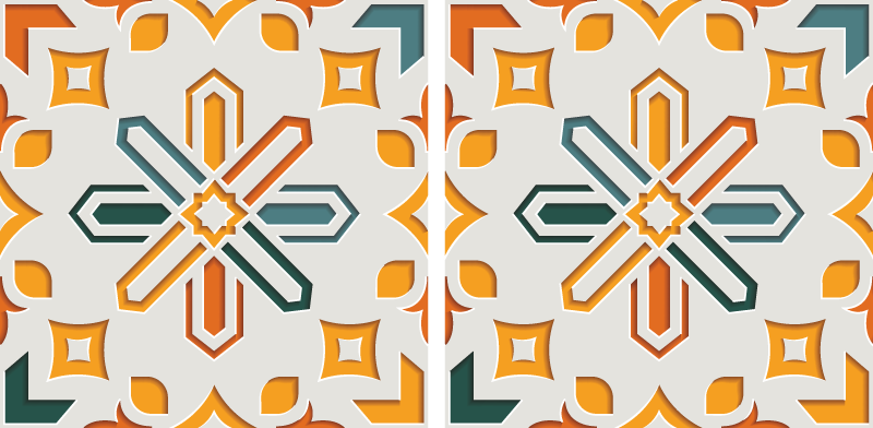 Alfombra vinílica cocina azulejos de cemento hidráulico - TenVinilo
