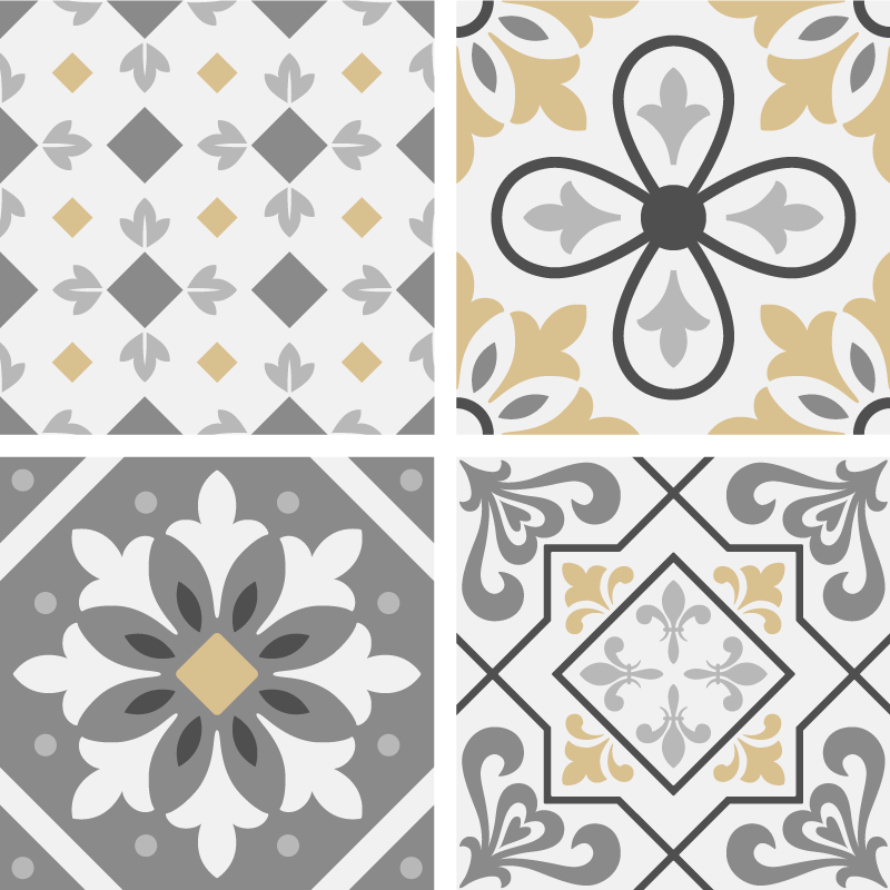 Alfombra vinílica cocina azulejos de cemento amiaz - TenVinilo
