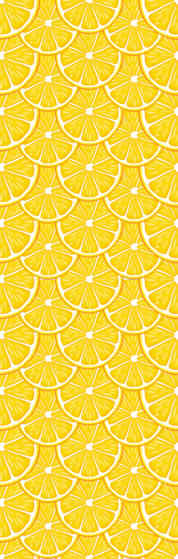 Alfombra vinílica cocina patrón naranja nevera - TenVinilo